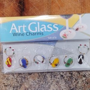 Set of 6 Flip Flop Wine Charms